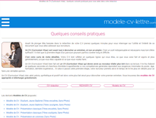 Tablet Screenshot of cv.modele-cv-lettre.com